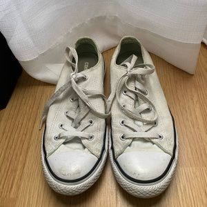 teal and white floral converse